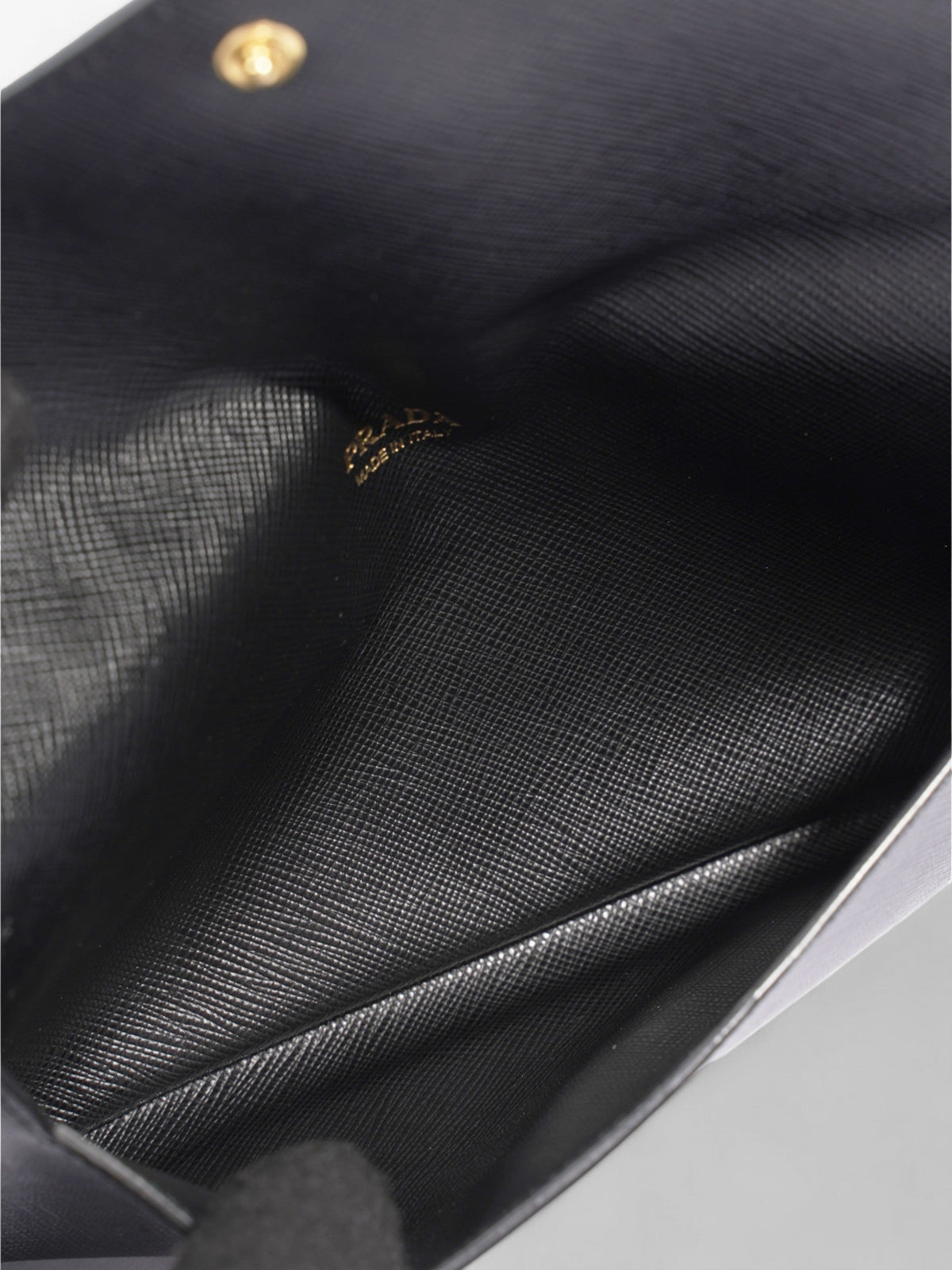 Prada Envelope Wallet Black / Blue Saffiano Leather