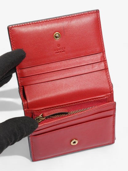 Gucci Cherry Fold Over Wallet GG Supreme / Red / Green Coated Canvas