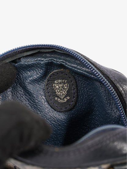 Gucci GG Supreme Shoulder Bag  Navy / Beige Leather