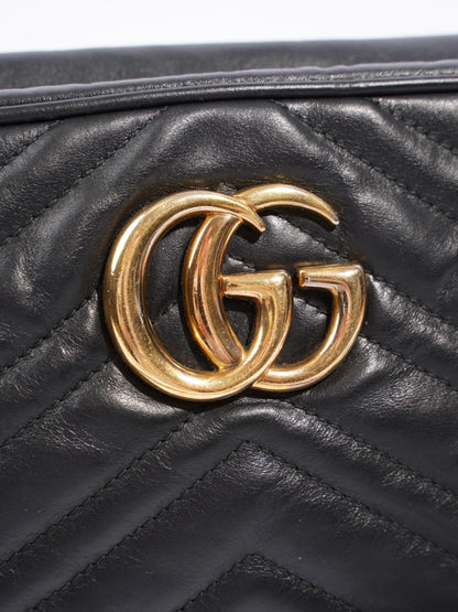 Gucci GG Marmont Black Matelasse Leather Small