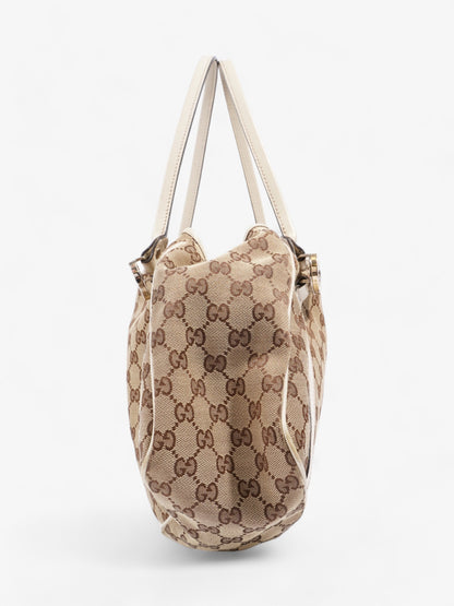 Gucci Twins Tote Beige And Ebony GG Supreme / White Canvas