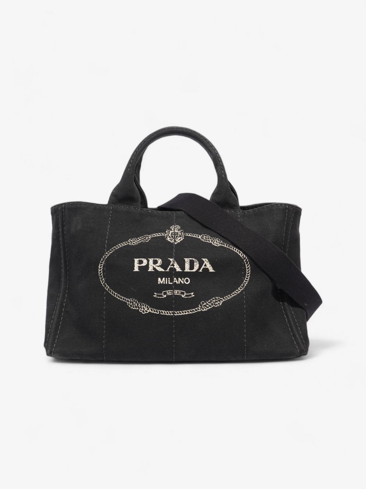 Prada Canapa Logo Black Canvas