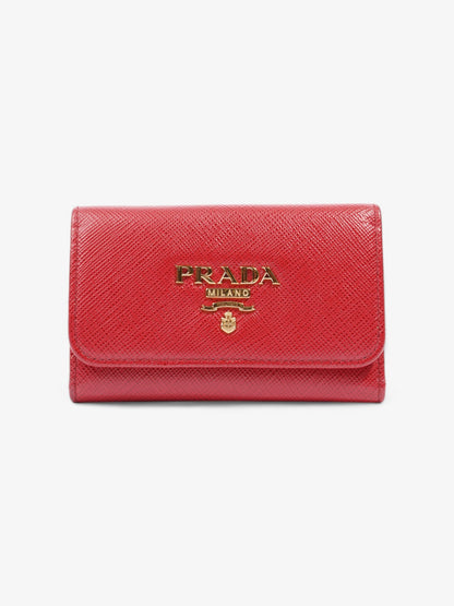 Prada Key Case Red Saffiano Leather