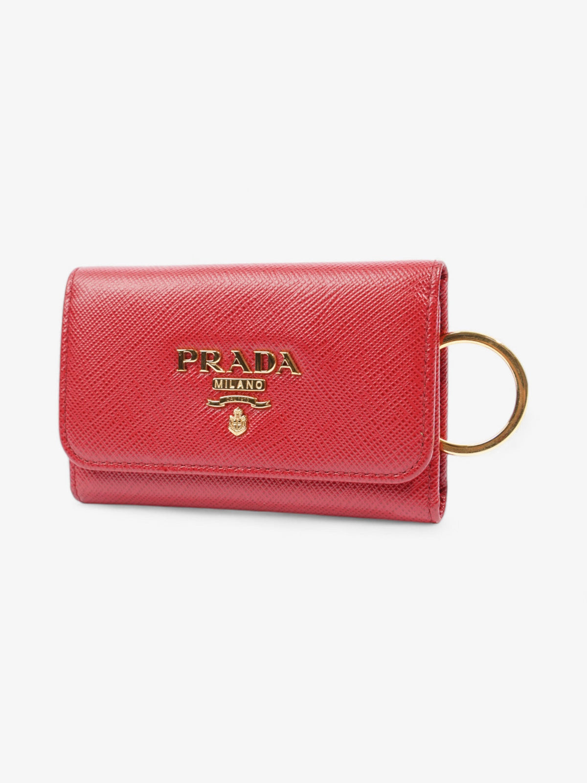 Prada Key Case Red Saffiano Leather