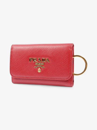Prada Key Case Red Saffiano Leather