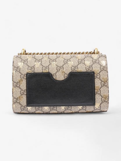 Gucci Padlock Bees GG Supreme / Black / Gold Coated Canvas Small
