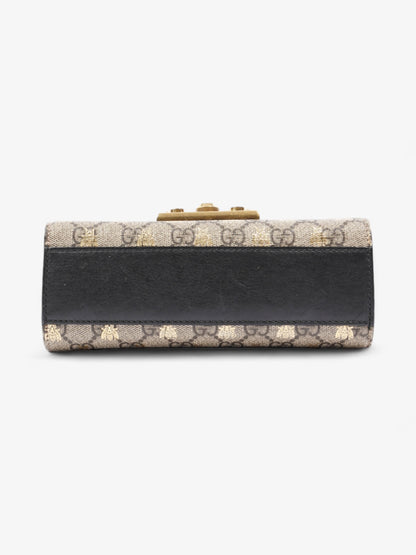 Gucci Padlock Bees GG Supreme / Black / Gold Coated Canvas Small