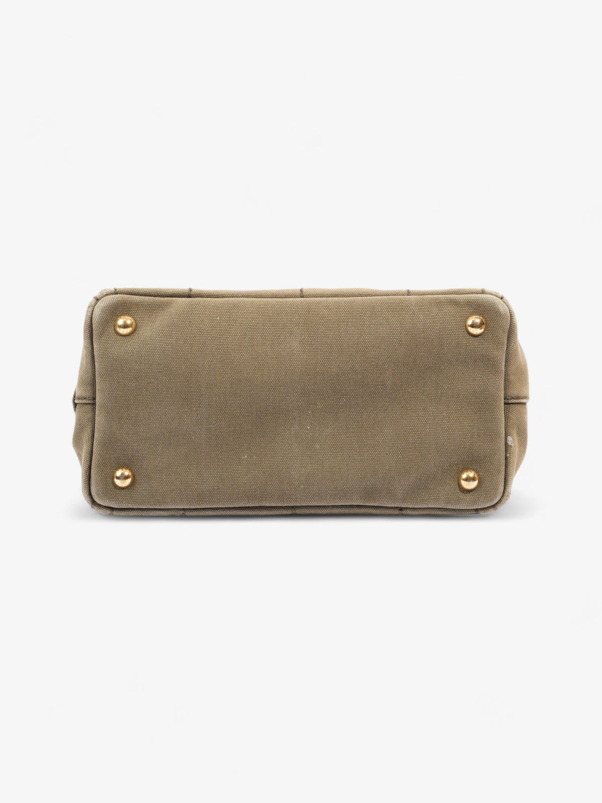 Prada Canapa 2 Way Handbag Khaki Cotton