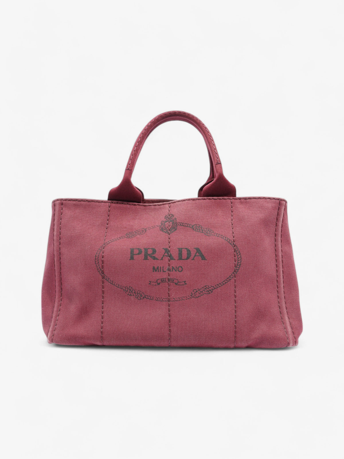 Prada Prada Canapa 2 Way Handbag Bordeaux Cotton
