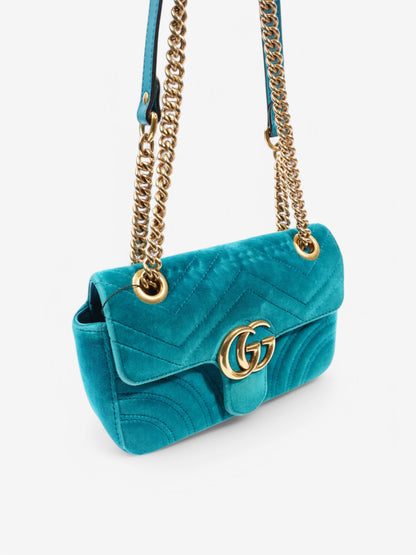 Gucci GG Marmont Turquoise  Velvet Mini