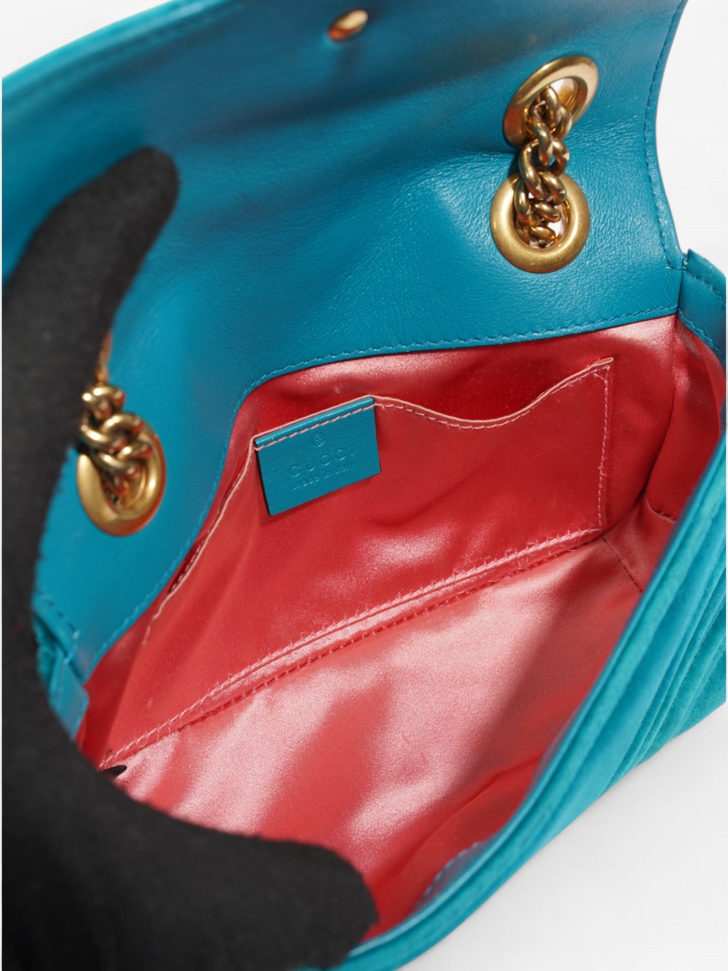 Gucci GG Marmont Turquoise  Velvet Mini