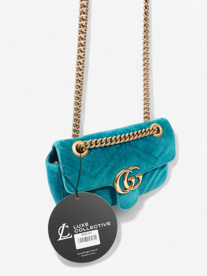 Gucci GG Marmont Turquoise  Velvet Mini