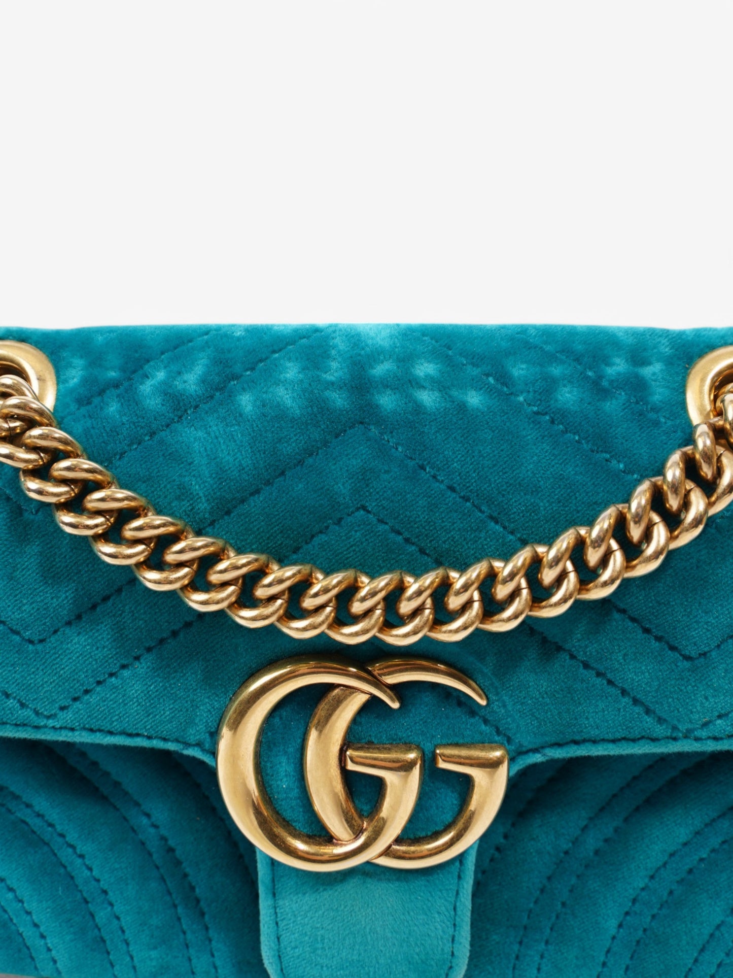 Gucci GG Marmont Turquoise  Velvet Mini