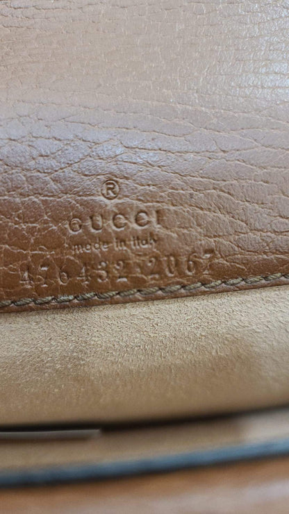 GUCCI Dionysus Super Mini GG Jacquard Denim Chain Shoulder Bag Dark Blue 476432