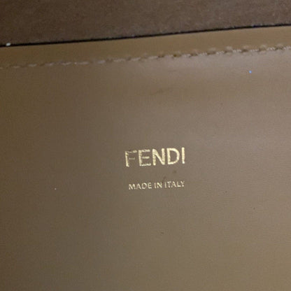 FENDI Sunshine Plexiglass Leather Shopper Tote Bag Tan