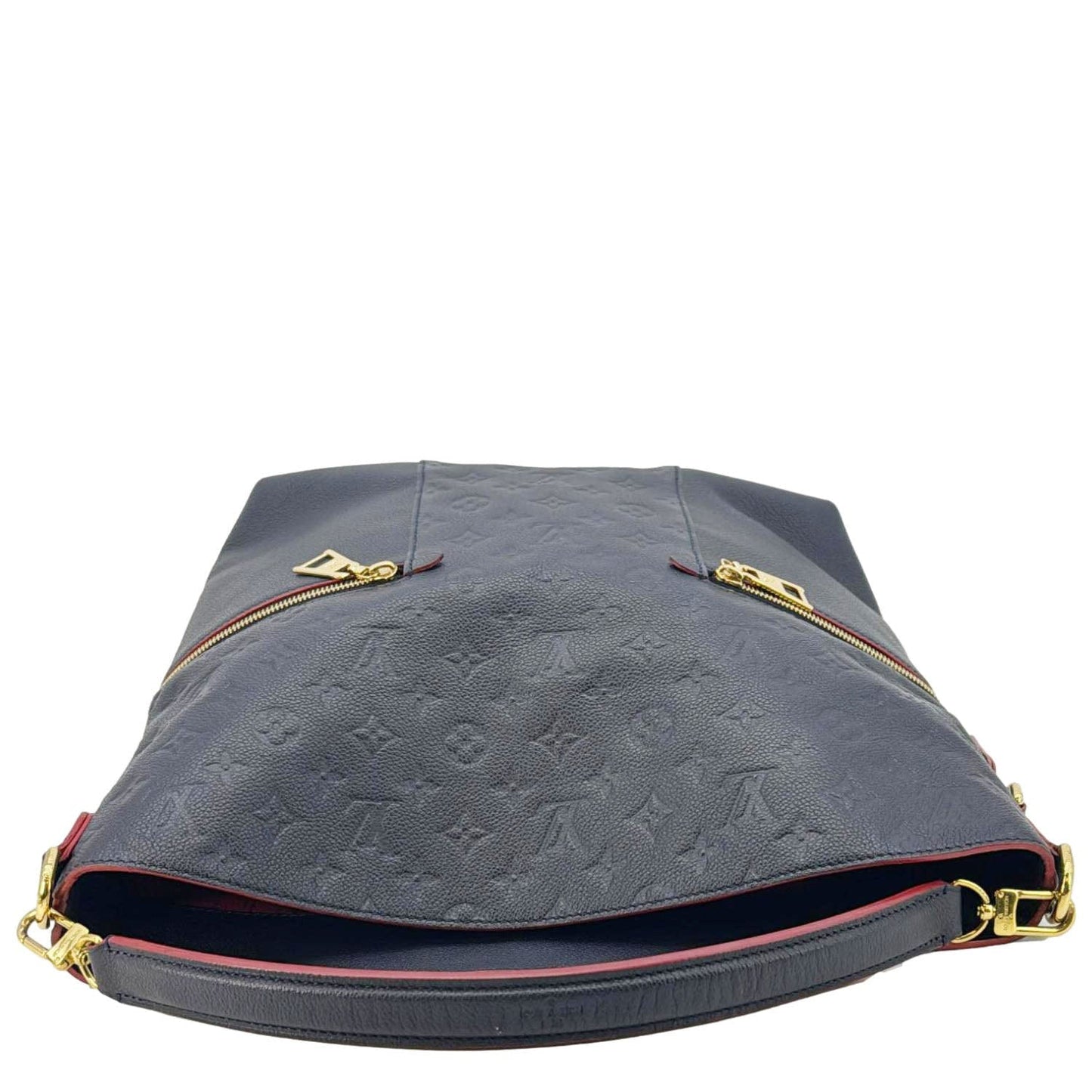 LOUIS VUITTON Melie Monogram Empreinte Leather Hobo Shoulder Bag Navy Blue