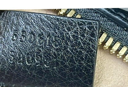 GUCCI Ophidia Mini GG Round Web Leather Crossbody Bag Black 550618