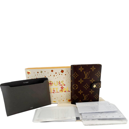 LOUIS VUITTON Agenda PM Monogram Canvas Planner Cover Brown