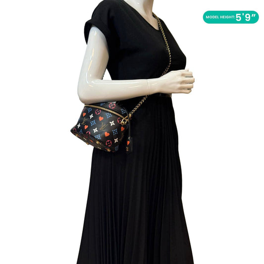 LOUIS VUITTON Game On Vanity PM Monogram Canvas Shoulder Bag Black