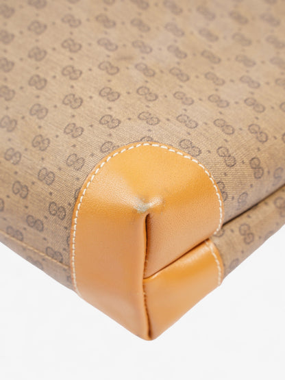 Gucci Vintage Supreme Tote Light Brown / Green And Red Web Coated Canvas