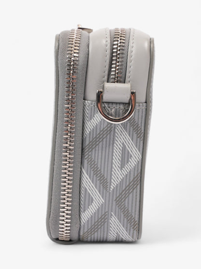 Christian Dior Zipped Pouch With Strap Grey CD Diamond Coated Canvas