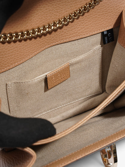 Gucci Interlocking GG Chain Beige Leather