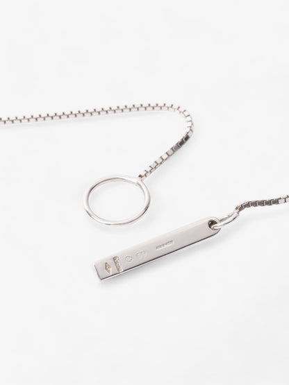 Gucci Logo Drop Necklace White Gold White Gold