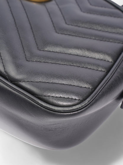 Gucci GG Marmont Black Matelasse Leather Small