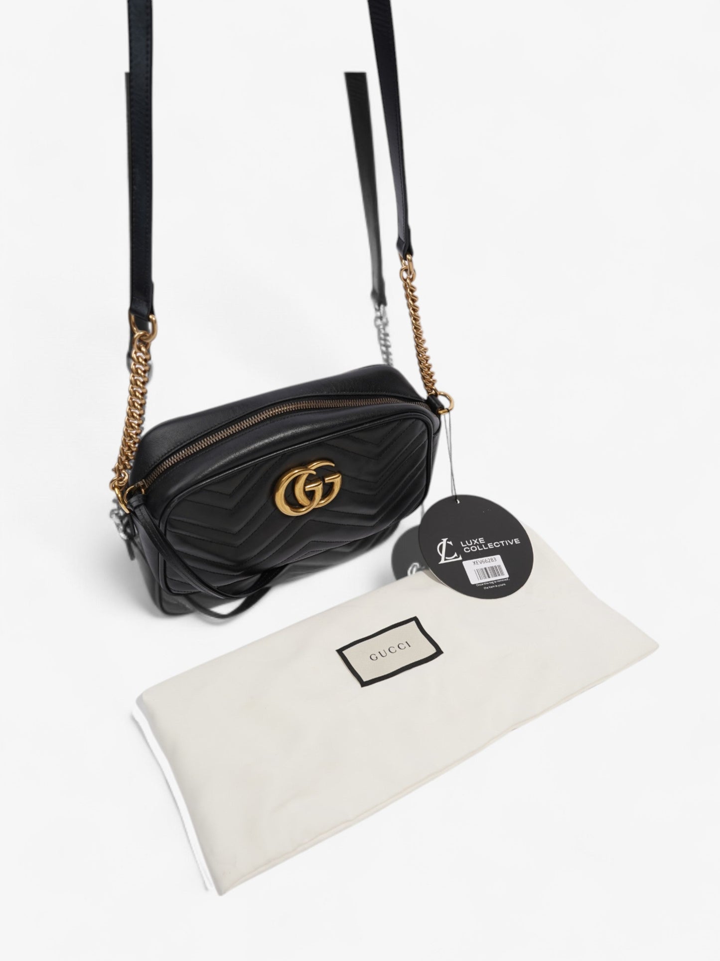 Gucci GG Marmont Black Matelasse Leather Small