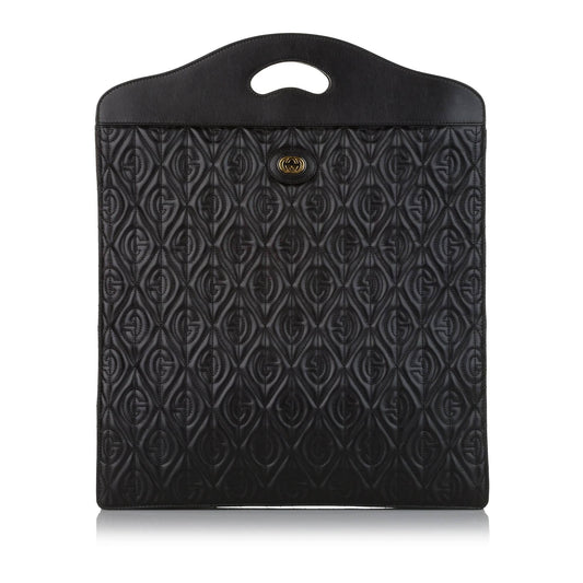 Gucci Morpheus Handbag Black Embroidered Leather