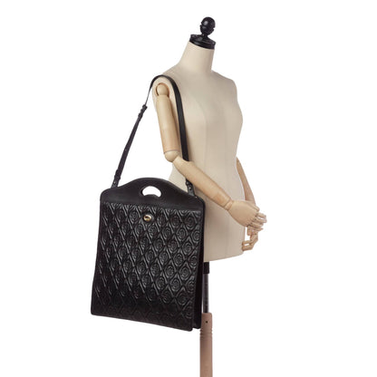 Gucci Morpheus Handbag Black Embroidered Leather