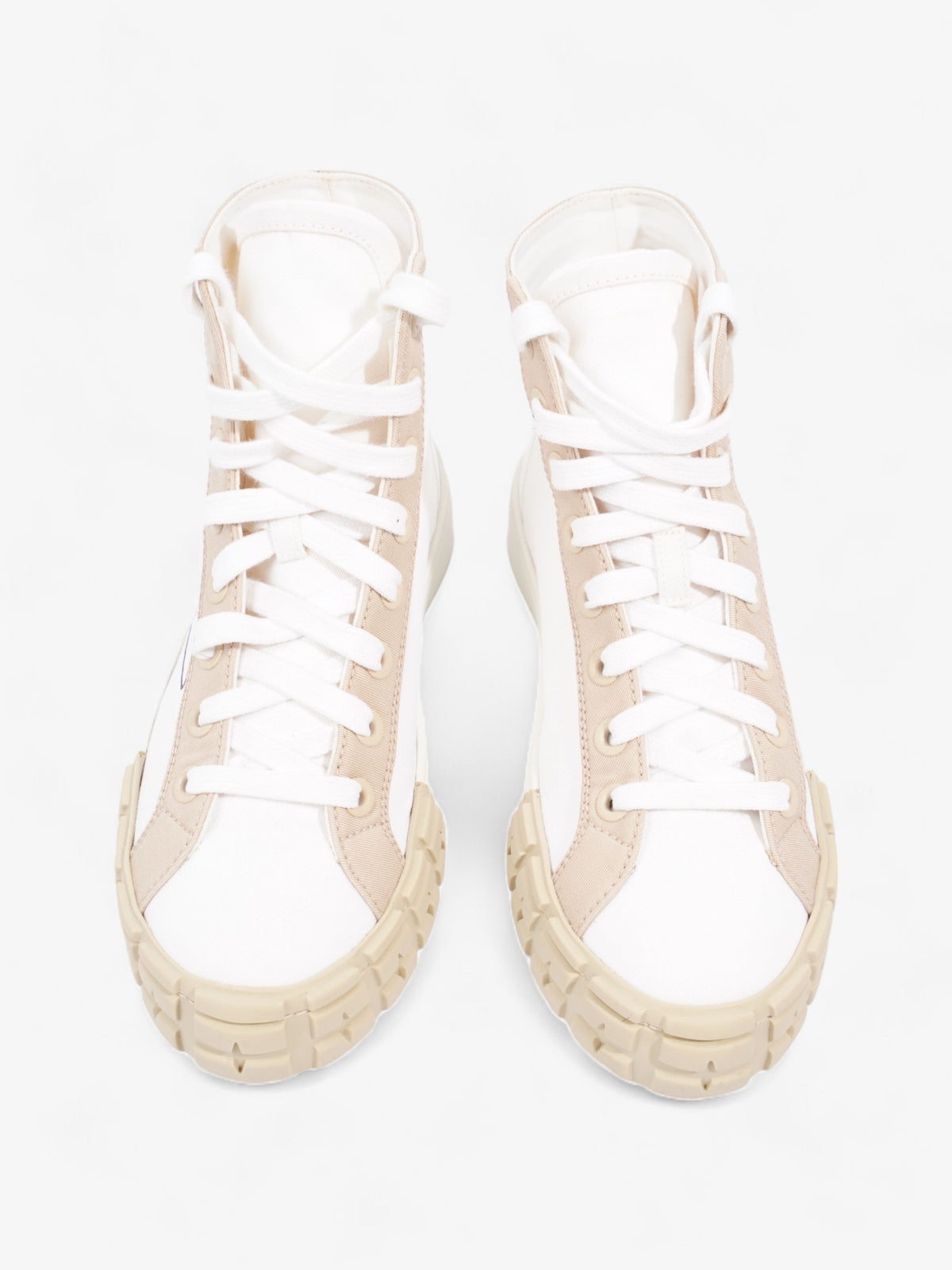 Prada Garbadine High Tops White / Beige Canvas EU 38 UK 5