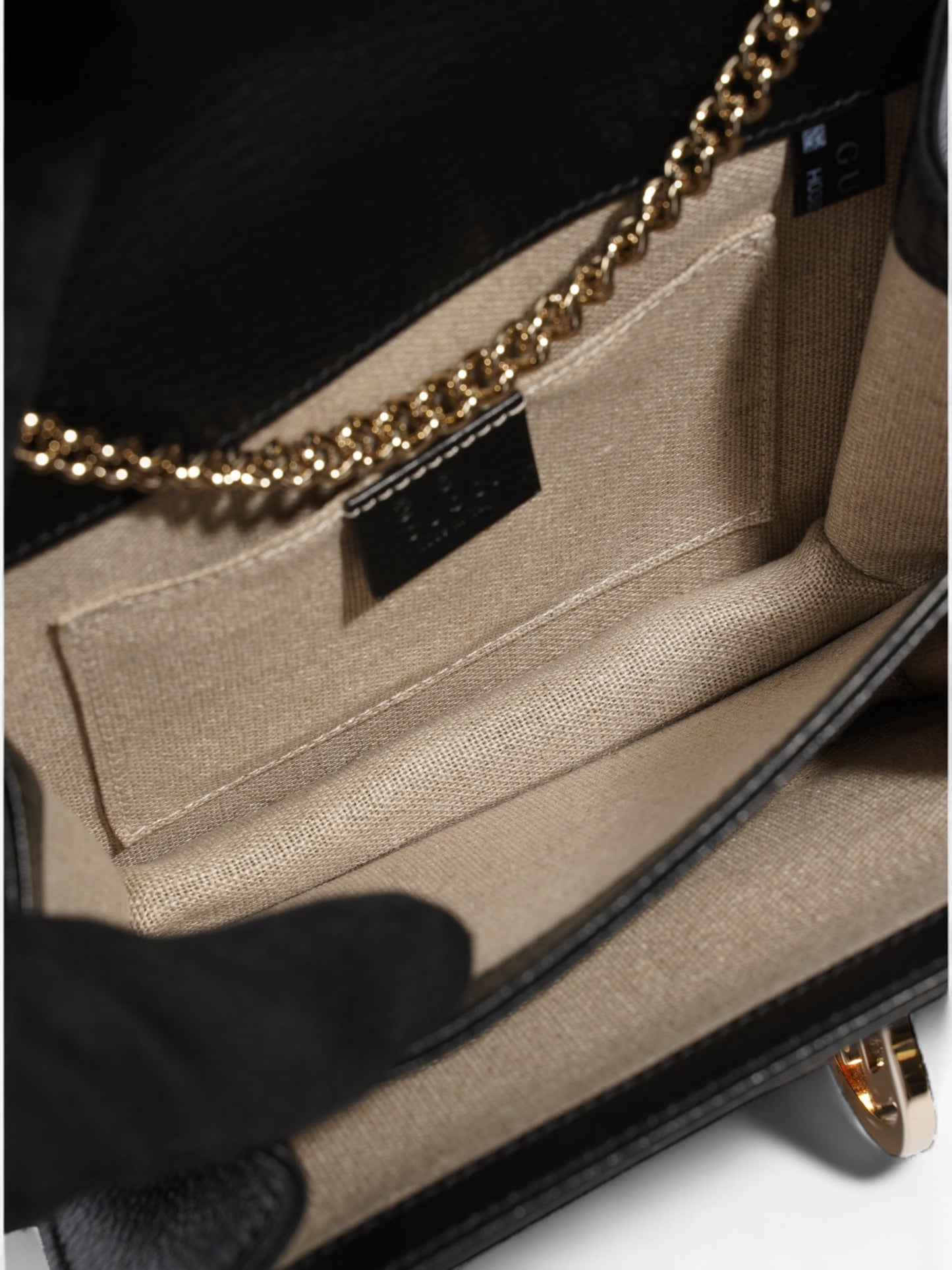 Gucci Interlocking GG  Black Leather Small