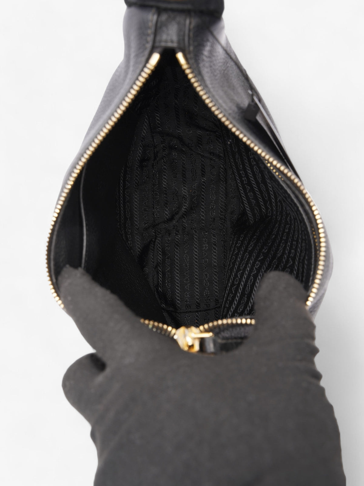 Prada Vitello Phenix Black Leather Medium