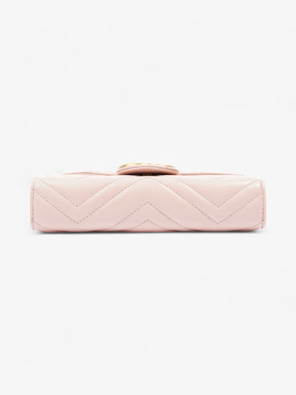 Gucci GG Marmont Chain Wallet Pink Matelasse Leather Mini