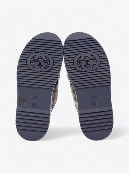 Gucci GG Platform Slide Beige Blue Canvas EU 41 UK 8