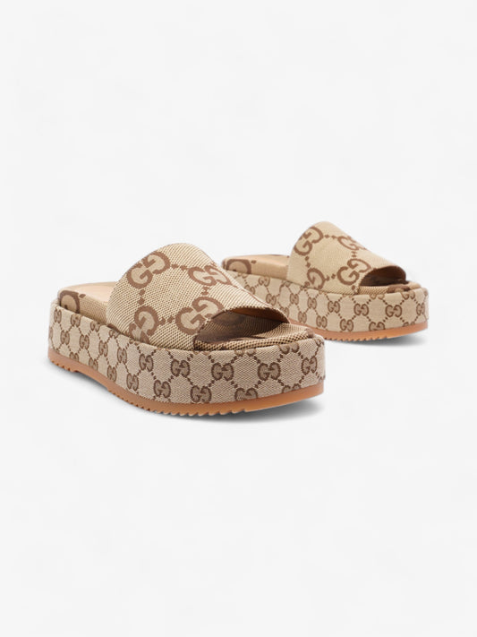 Gucci Angelina Camel And Ebony GG Supreme Canvas EU 38 UK 5