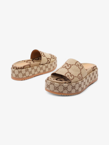 Gucci Angelina Camel And Ebony GG Supreme Canvas EU 38 UK 5