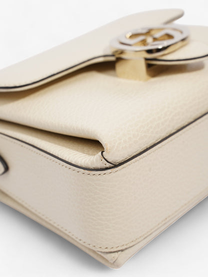 Gucci Interlocking G Dollar Bag Ivory Calfskin Leather Small