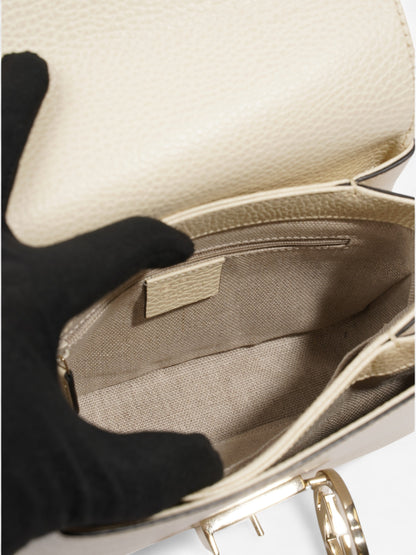Gucci Interlocking G Dollar Bag Ivory Calfskin Leather Small
