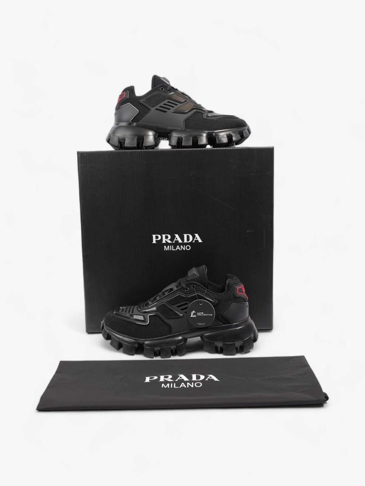 Prada Cloudbust Thunder Sneakers Black / Red Mesh EU 38.5 UK 5.5