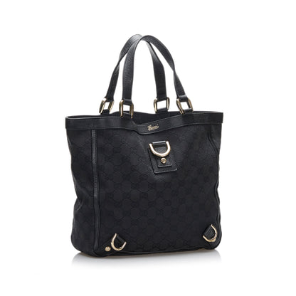 Gucci Abbey Tote Bag Black GG Canvas
