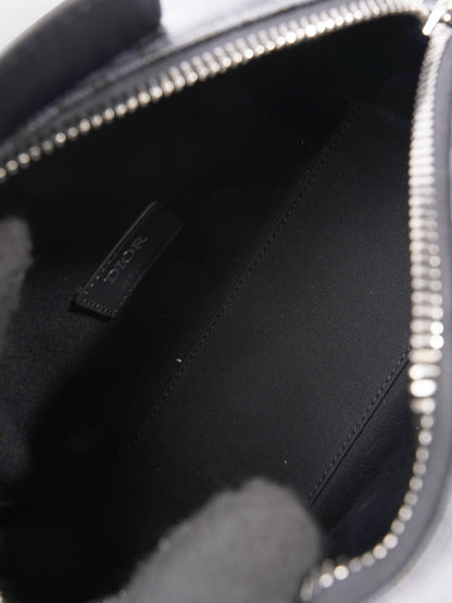 Christian Dior Pouch Saddle Duffle Black Coated Canvas