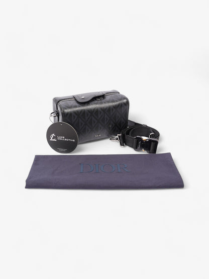 Christian Dior Pouch Saddle Duffle Black Coated Canvas