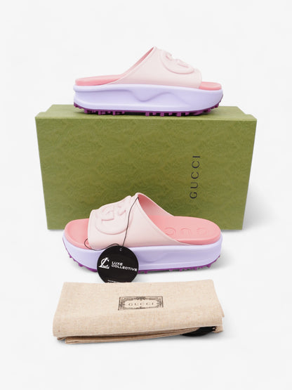 Gucci GG Platform Slides Pink / Purple Rubber EU 38 UK 5