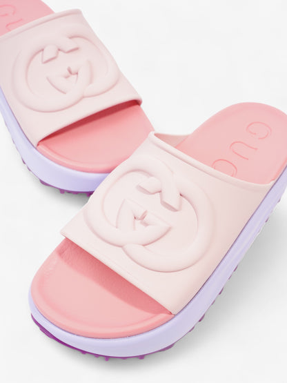 Gucci GG Platform Slides Pink / Purple Rubber EU 38 UK 5