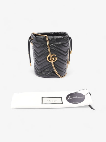 Gucci GG Marmont Bucket Bag Black Matelasse Leather