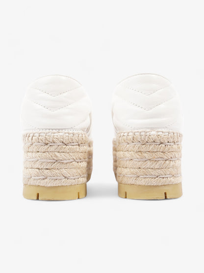 Gucci GG Marmont Platform Espadrille White / Gold Nappa Leather EU 36.5 UK 3.5