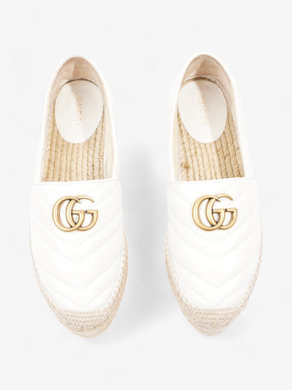 Gucci GG Marmont Platform Espadrille White / Gold Nappa Leather EU 36.5 UK 3.5