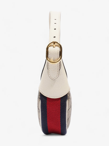 Gucci Ophidia GG Mini Bag Supreme / White Coated Canvas